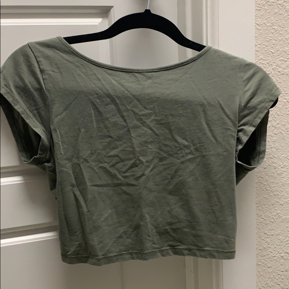Army green American Eagle crop top
